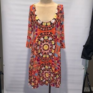 Mara Hoffman vibrant orange print dress, Large